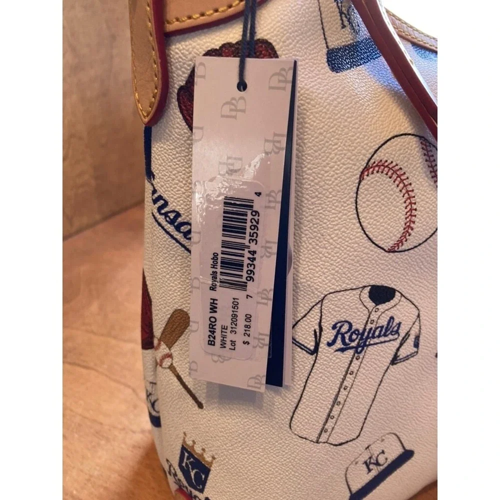 Dooney and Bourke Kansas City Royals MLB Hobo Purse NWT B24RO White